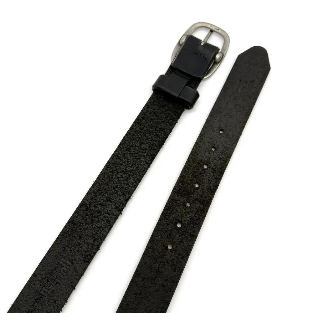 Duluth Trading Co Leather Belt Black Solid Brass Buckle Made in USA Workwear
